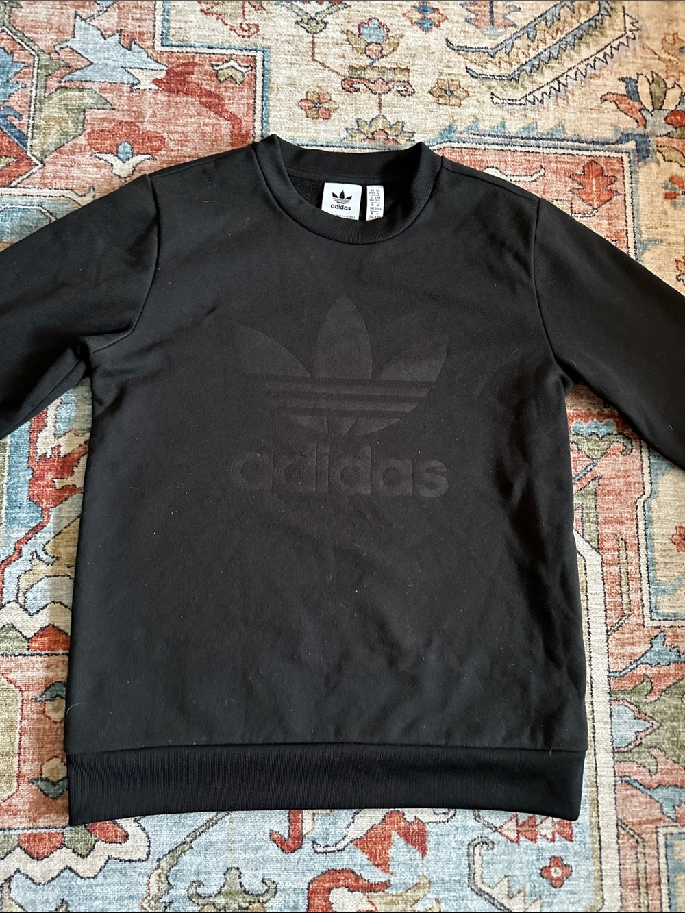 adidas Black Trefoil Logo Crewneck Sweatshirt